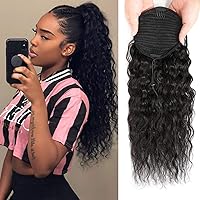 Vista 14 de Extensiones de Cola de Caballo de Cabello Humano Liso con Clip, 100% Cabello Brasileño Sin Procesar con Correa Mágica que se Envuelve Alrededor