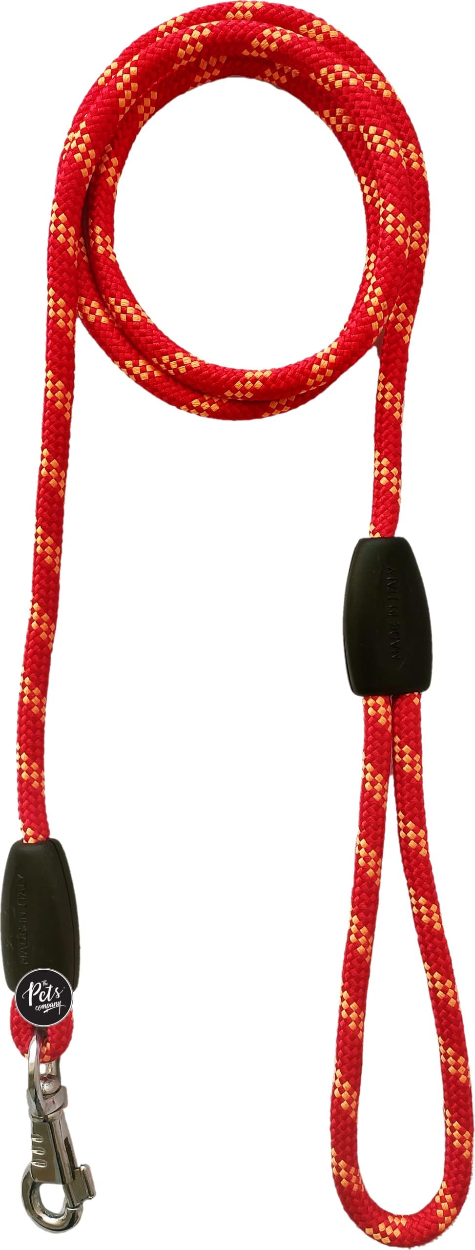 The Pets Company Rope Training Leash for Small Breed Dogs with Strong Hook, Rope Leash for Small Dogs, Red 8 mm, 4 Feet