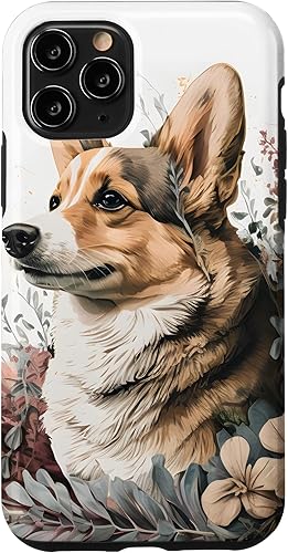 Funda estética para perros para iPhone 11 Pro con diseño de acuarela de Corgi