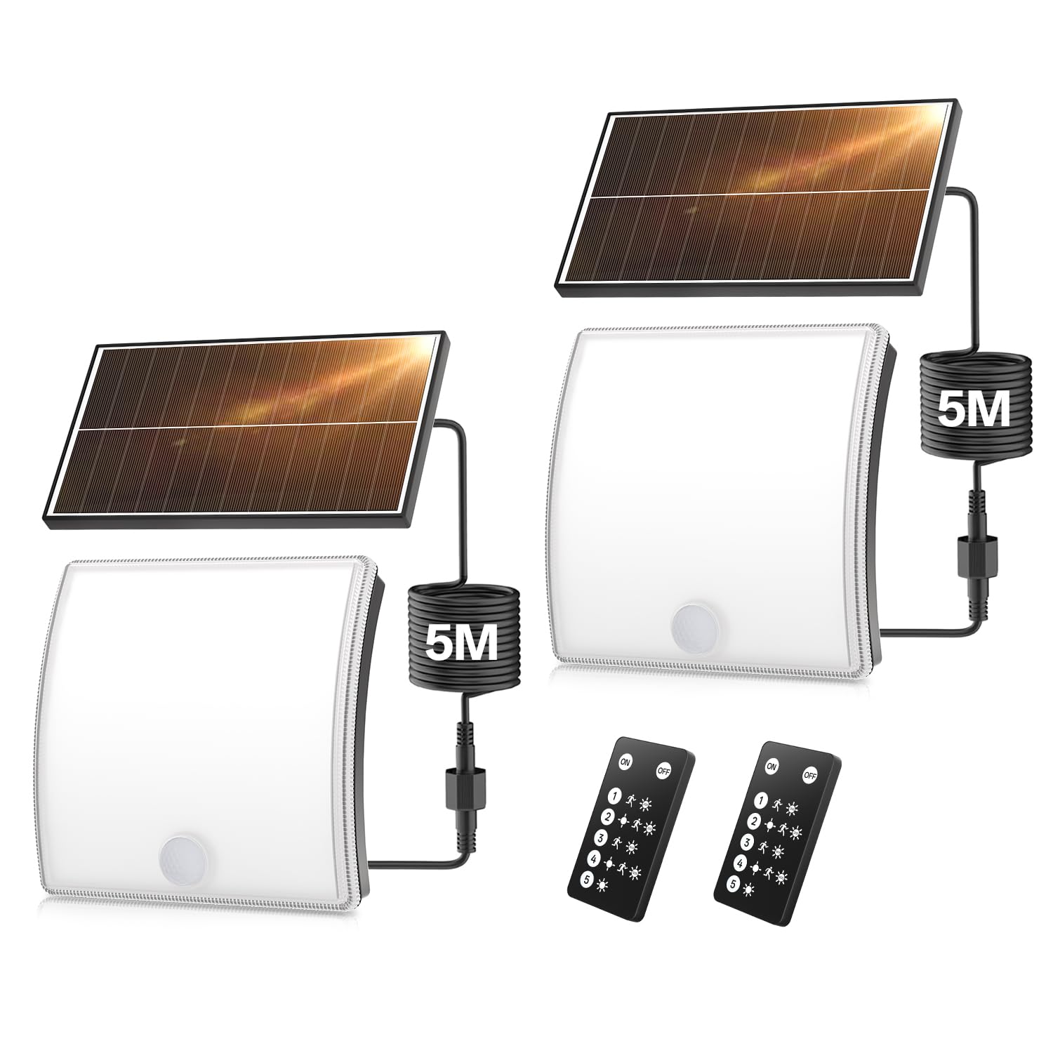 Faretto Led Da Esterno Solare Sensore Di Movimento - Faro Led Esterno Con Pannello Solare Con,Telecomando A 5 Modalità,Impermeabile Ip65,Luce Solare Led Esterno Angolo Regolabile Per Esterni