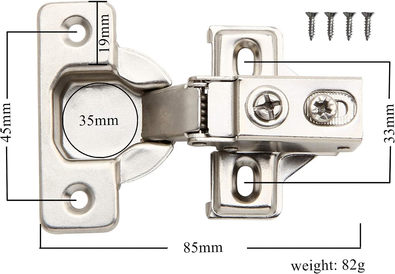 6 Pack - Silverline Hardware Face Frame Quiet Soft Close Cabinet Door Hinges, 1/2 Inch Overlay, with Built-in Metal Dampers, Strong Heavy Duty Steel for Kitchen Bathroom