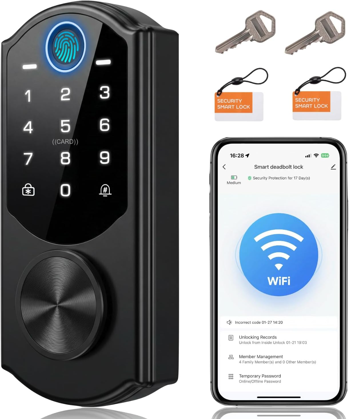 WiFi Smart Lock with Fingerprint,...