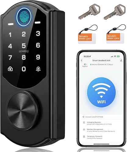 WiFi Smart Lock with Fingerprint, Keyless Entry Door Lock for