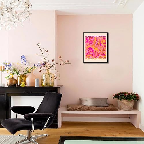 Miniatura 3 de BNGFDV Lienzo decorativo con texto en inglés Do What Makes You Happy, Do What Makes You Happy, póster con degradado granulado para habitación, citas
