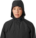 Helly Hansen Women's Aden Waterproof Windproof Breathable Long Length Packable Hood Rain Coat Jacket