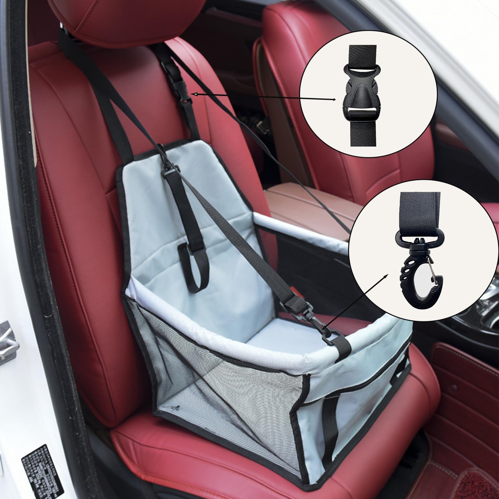 Asiento de Coche Transpirable, Impermeable y Plegable para Perros Pequeños - Asiento Trasero