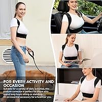 Vista 3 de Vicorrect Corrector de postura para mujeres y hombres, soporte ajustable para soporte de clavícula y alivio del dolor del cuello, hombros y parte