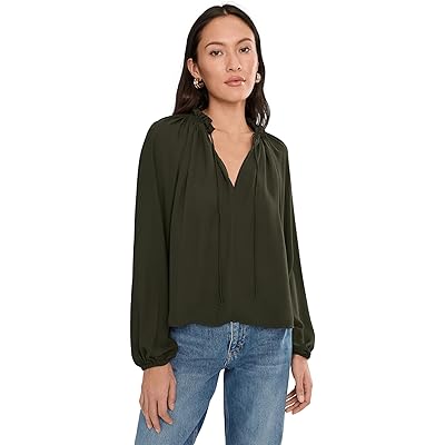 Рубашка Madewell Nayla Top midnight olive