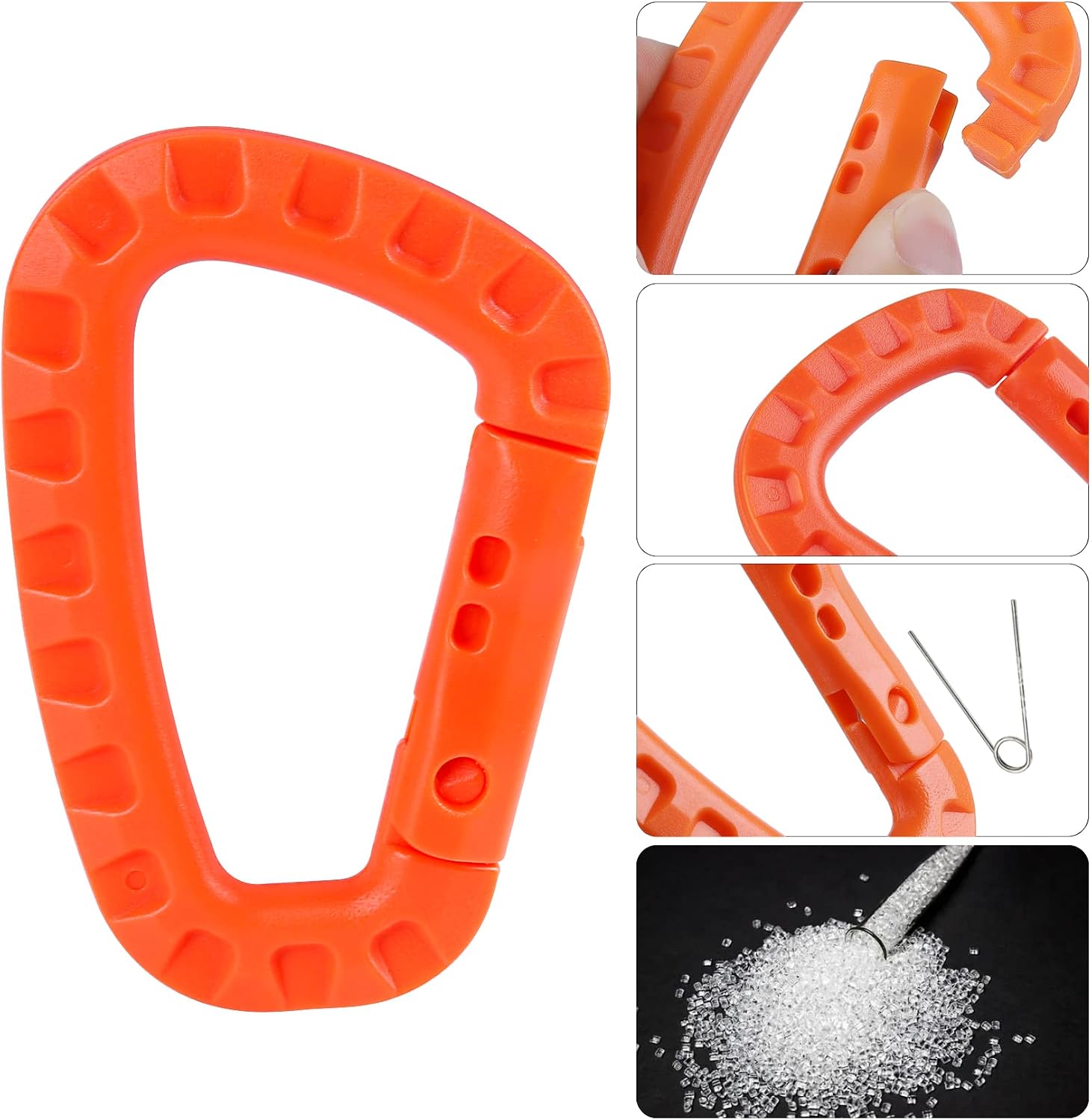 16 Pack Tactical Carabiners Keychain D Rings Spring Snap Gear Clip Utility Hooks Backpack Hanging Buckle Travelling for Camping image 2