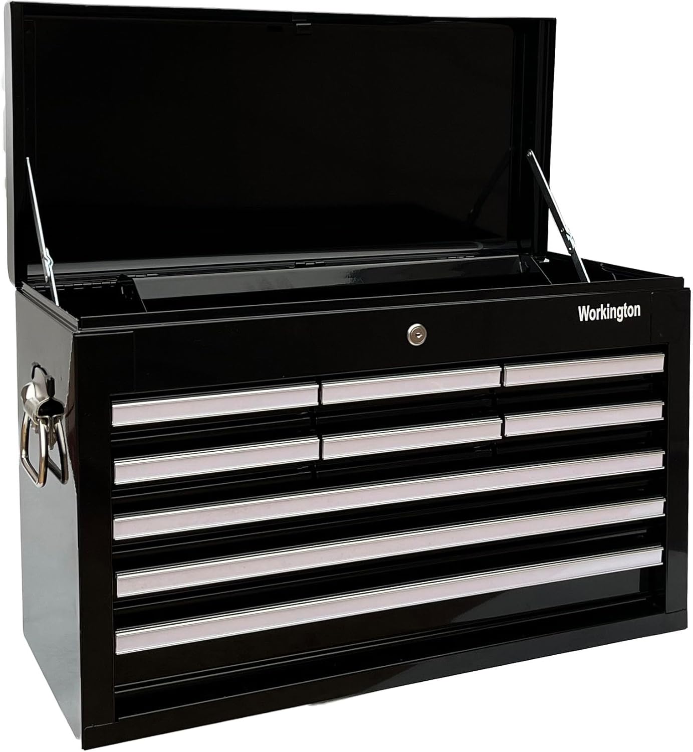 Workington Professional Industrial Portable Metal Tool Chest with 9 Drawers, 26" 9-Drawer Tool Chest Cabinet with Ball Bearing Drawer Slides, Steel Tool Storage Box Organizer 4016 Black