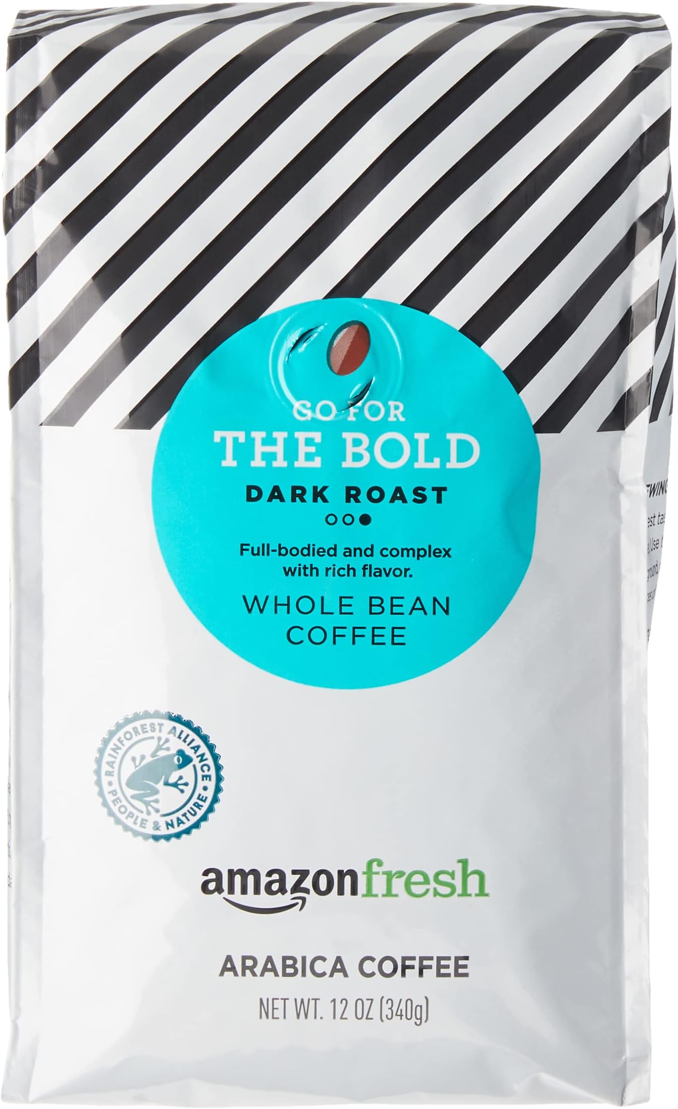 AmazonFresh Dark Roast Whole Bean Coffee, 12 Ounce (Pack of 3)