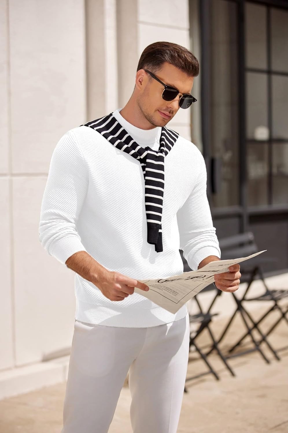 COOFANDY Men's Mock Turtleneck Sweater Long Sleeve Knitted Slim Fit Casual Half Neck Pullover Sweaters - Image 4