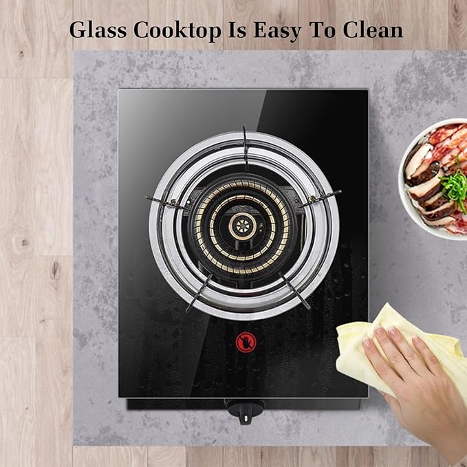 Estufa a Gas de 1 Puesto, 4.2KW, con Vidrio Templado y Protección de Apagado miniatura 6