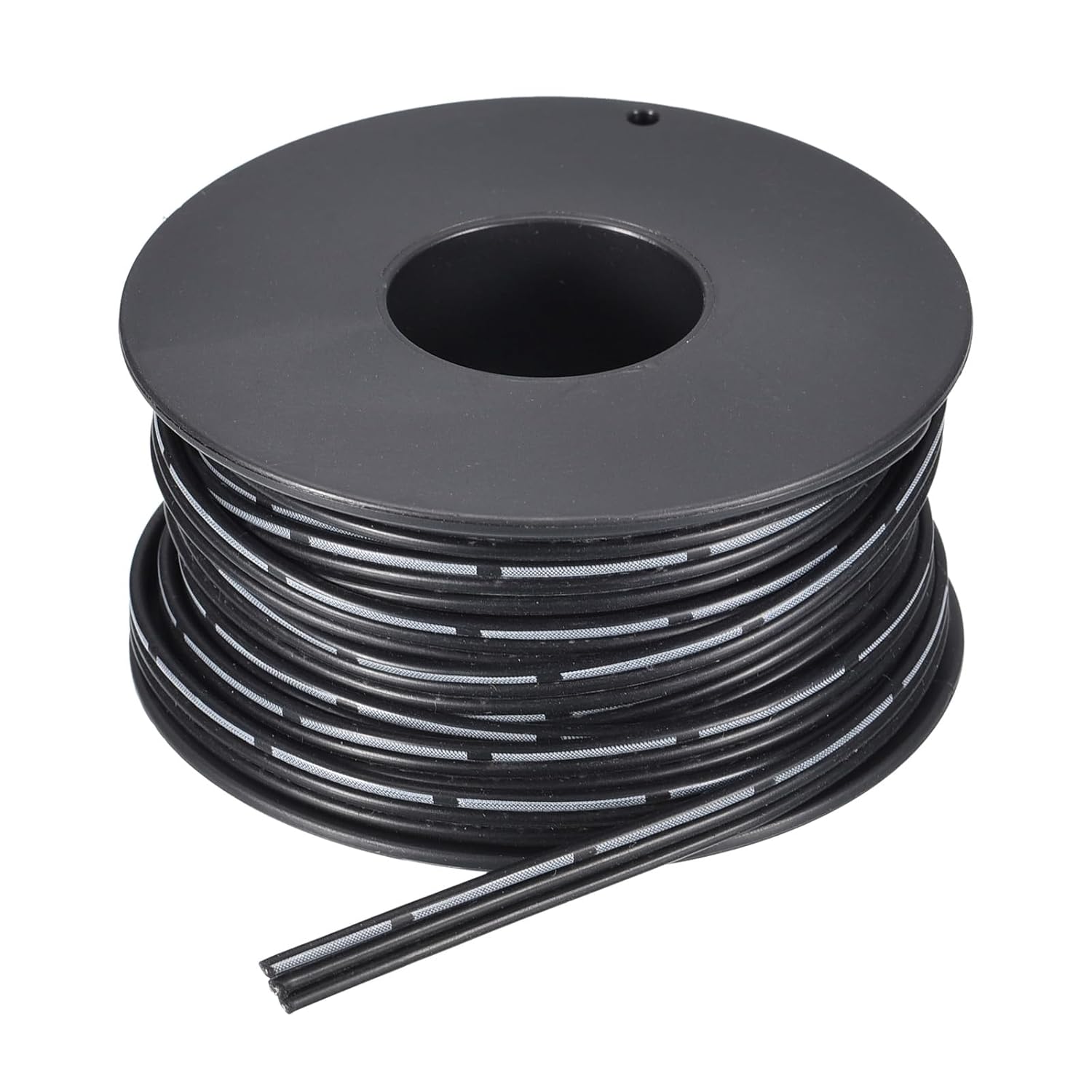 26AWG Silicone Ribbon Cable 3Pin 26 Gauge Flat Cable Flexible Silicone Wire 7.5m/24.6ft Black Stranded Tinned Copper Wire for Model Plane, Model Car, Electric Appliance