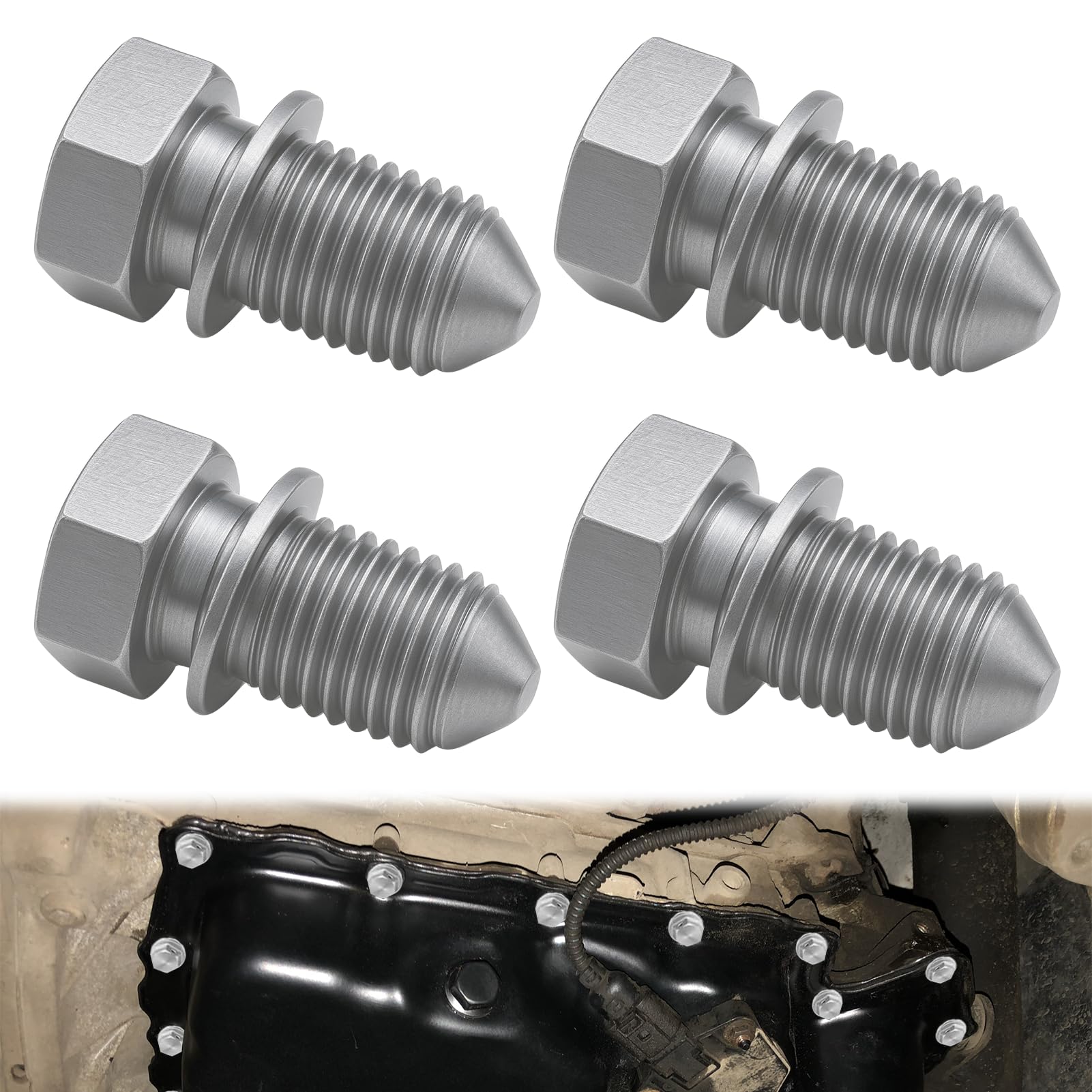 Set di 4 Tappi Coppa Olio Motore M14x1,5, con Anello di Tenuta, Compatibile con VW Golf