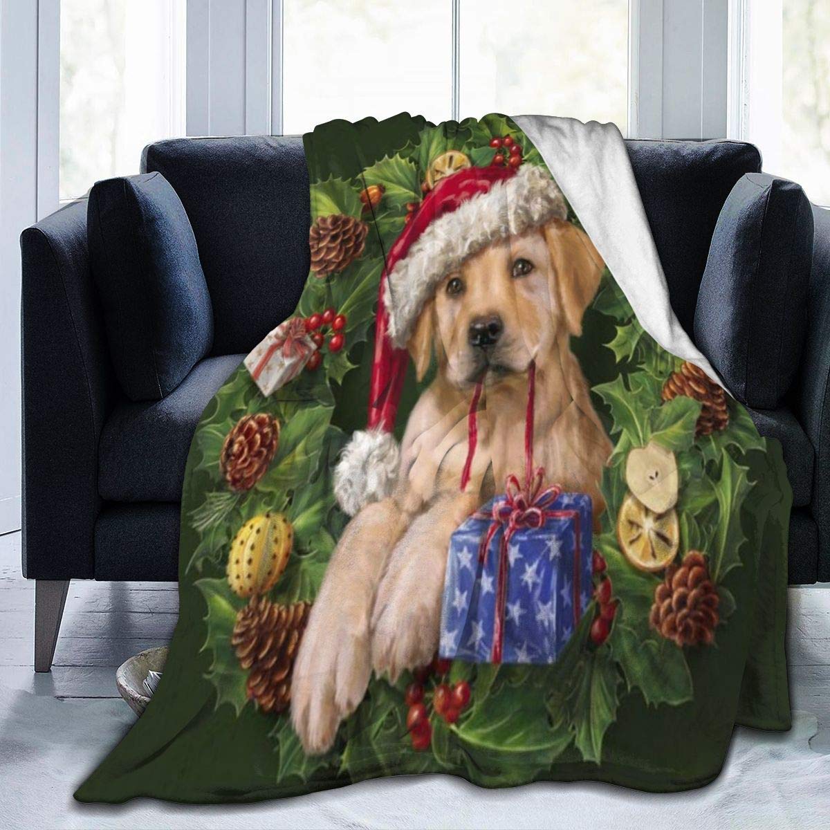 Arfurt Blanket Dog Fleece Blanket Foldrable Throw Blanket Washable Couch Sofa Fuzzy Blanket Reversible Plush Blanket Beach Blanket for Home Office