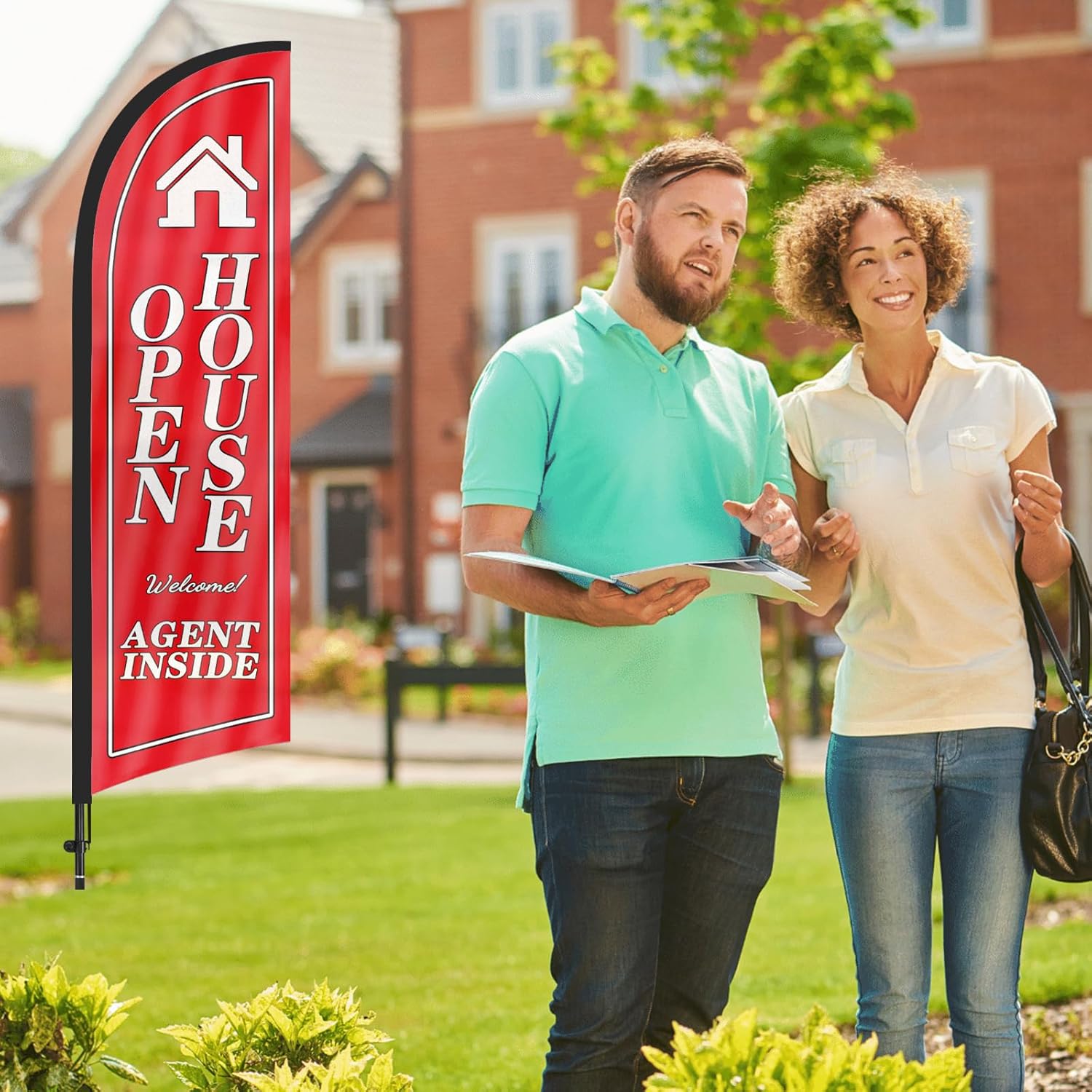 Open House Flags for Real Estate Agents With Pole Kit and Ground Stake 8Ft, Signs for Outside, Banner (Black/White/Red) - Image 8