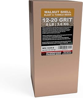 Walnut Shell Media, 8 lbs or 3.6 kg, Medium Course, 12-20 Grit, 100% Crushed Walnut Shells, Environmentally Friendly, Made in USA