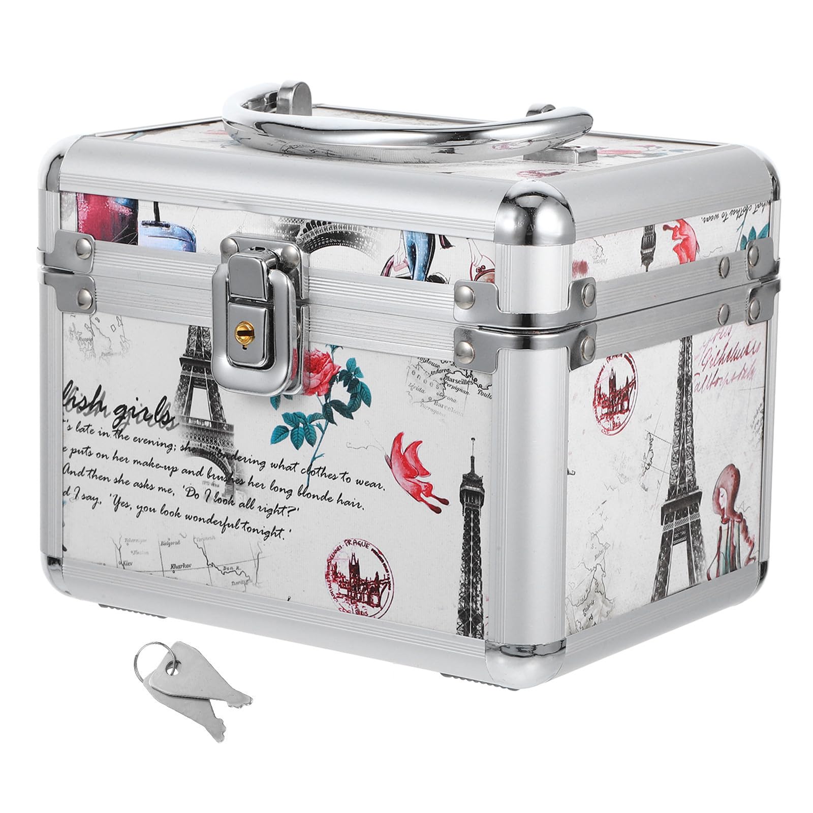Boîte de rangement CD aluminium à 2 niveaux grande capacité solide