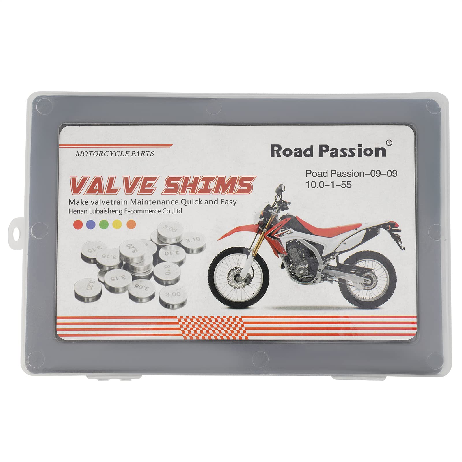 Road Passion 10.0mm Ventil Shim Ventileinstellplättchen Kit 1.875mm-3.200mm 1x55 pcs für 500 2012-2015/500 XC-W 2012-2015/530 2008-2011/530 XC-W 2008-2011
