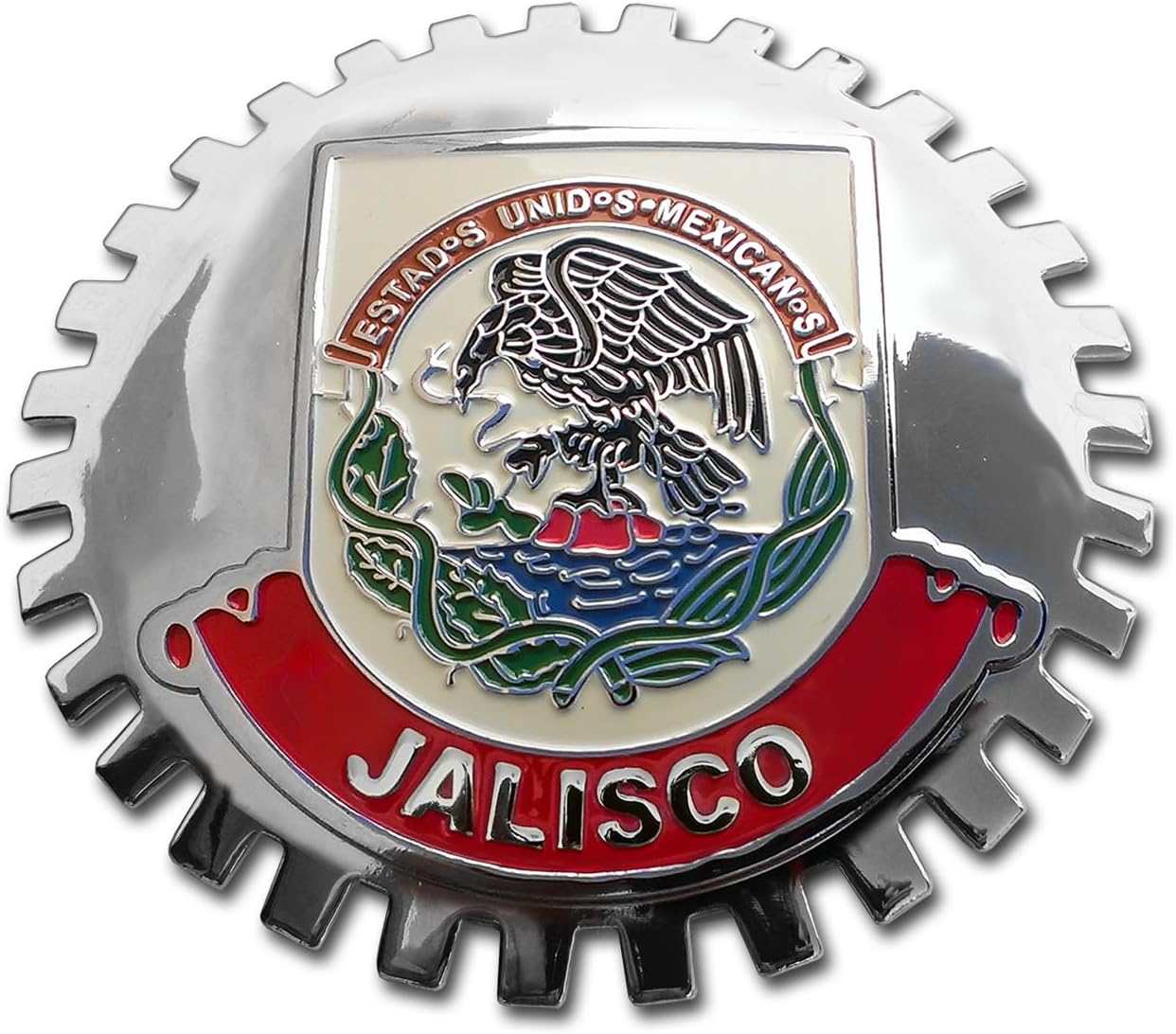Generic Jalisco Mexico Grill Badge Mexican Emblem for Trucks and Cars, Stainless Steel