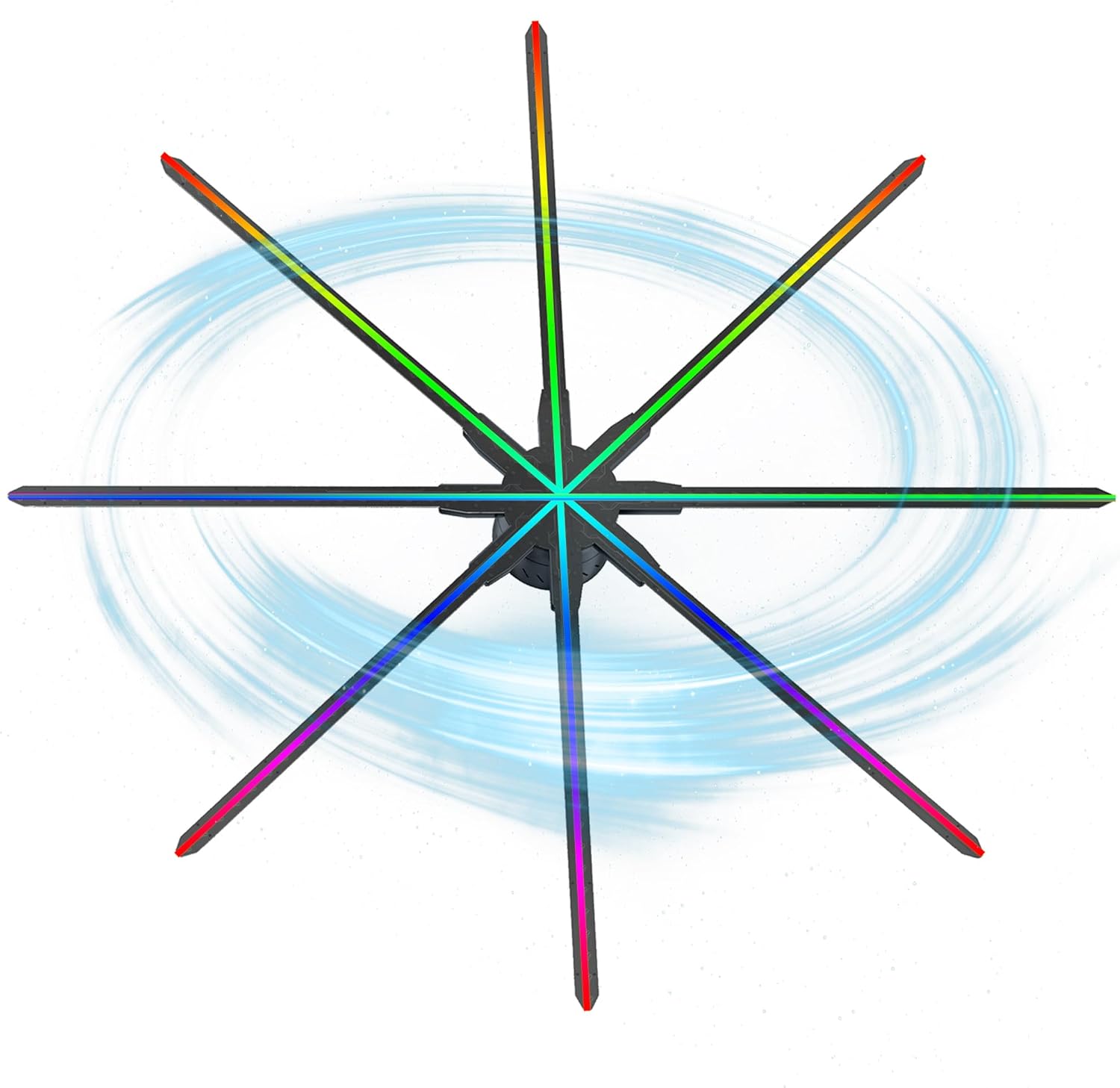 150CM (59-inch) Large 3D Hologram Fan – Commercial Advertising Display, 8-Blade LED Holographic Projector, WiFi & APP Control, Secure Flight Case Packaging