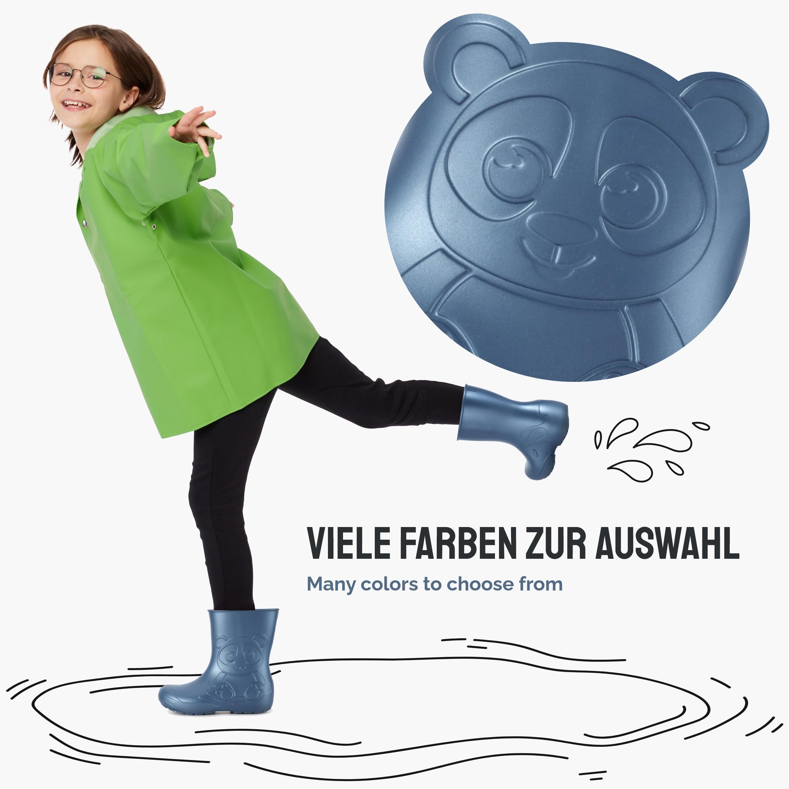 Ladeheid Gummistiefel Kinder Eva federleichte Regenschuhe für Jungen und Mädchen LA-CA-10