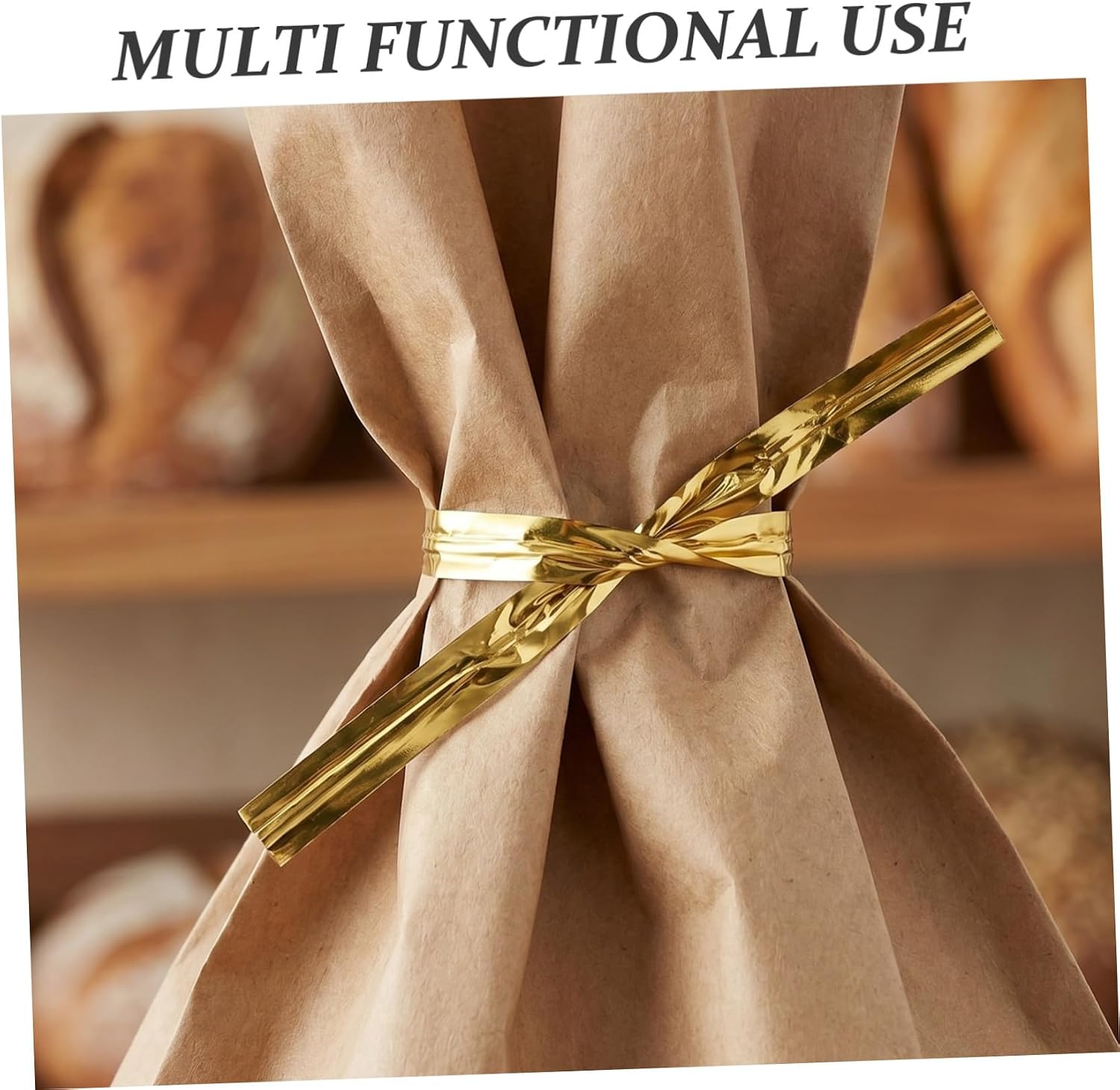 1600pcs Golden Iron Twist Ties for Cellophane Treat Bags and Party Favor Bags, Burrfree and Secure Closure Wire Ties for Wrapping and Packaging
