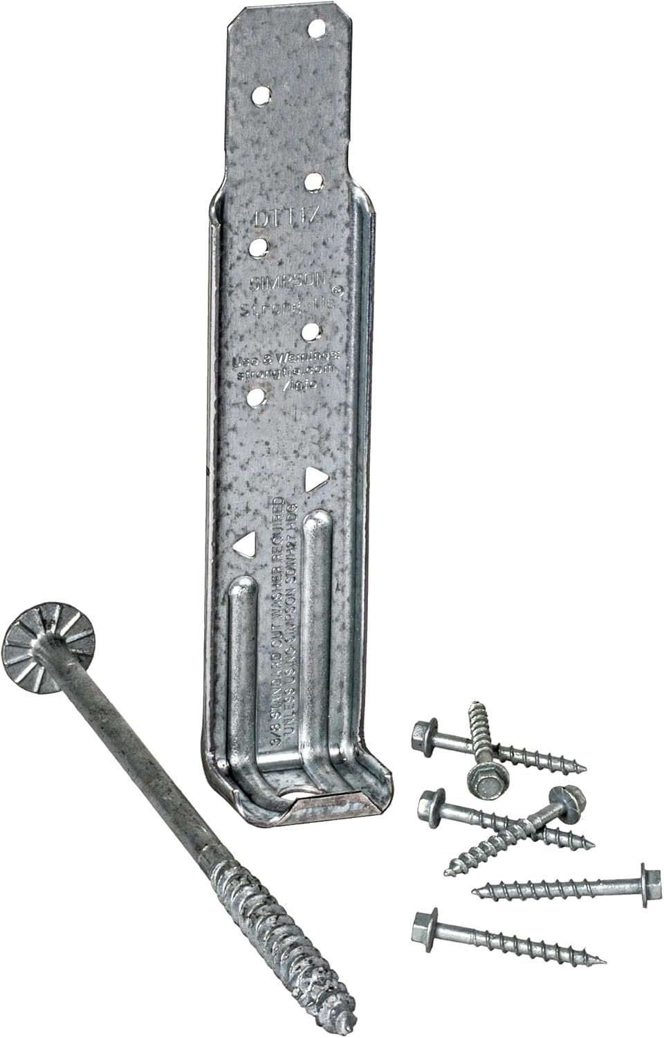 Simpson Strong-Tie DTT1Z-KT DTT1Z ZMAX Galvanized Deck Tension Tie Kit for 2X with Screws (4-Qty) (Pack of 4)