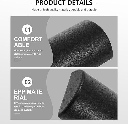 Miniatura 4 de Rodillo de yoga de espuma de alta densidad, rodillo de fitness y ejercicio negro para músculos, espalda, hombro, cuello, piernas, masaje, equipo de