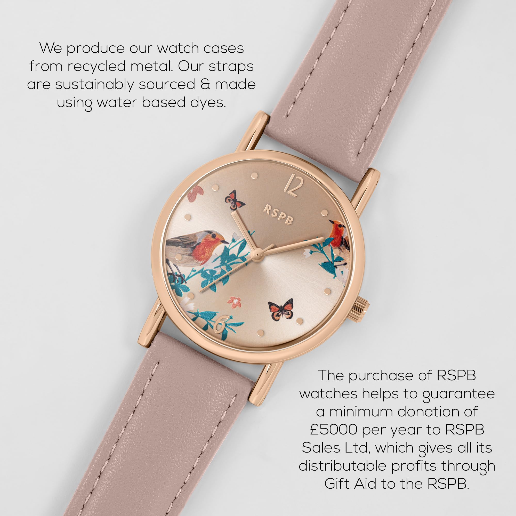 Image secondaire de Montre Tikkers RSPB Femme avec Cadran Oiseau Rouge-gorge - Écologique et Moderne