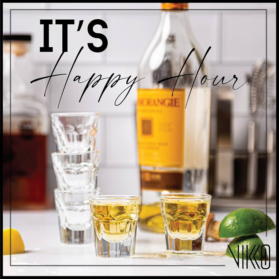 Vikko Lot De 6 Petits Verres à Shot De 106,3 G, Verres à Liqueur Et Spiritueux, Verres Durables Pour Alcool Et Expresso, Lot De 6 Grands Verres à Shooter