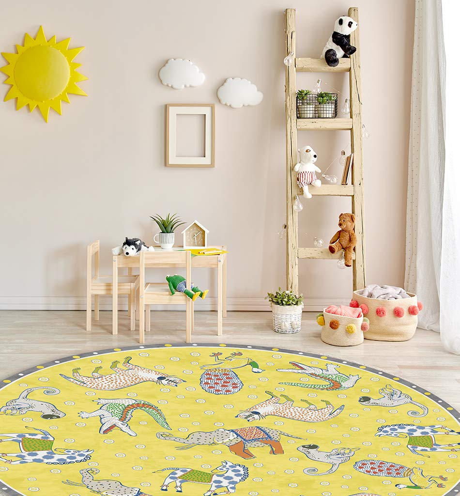 VILBER Kids - Tappeto in vinile per bambini, ZIBA, colore 60, diametro 155 cm, 2 colori e 5 misure