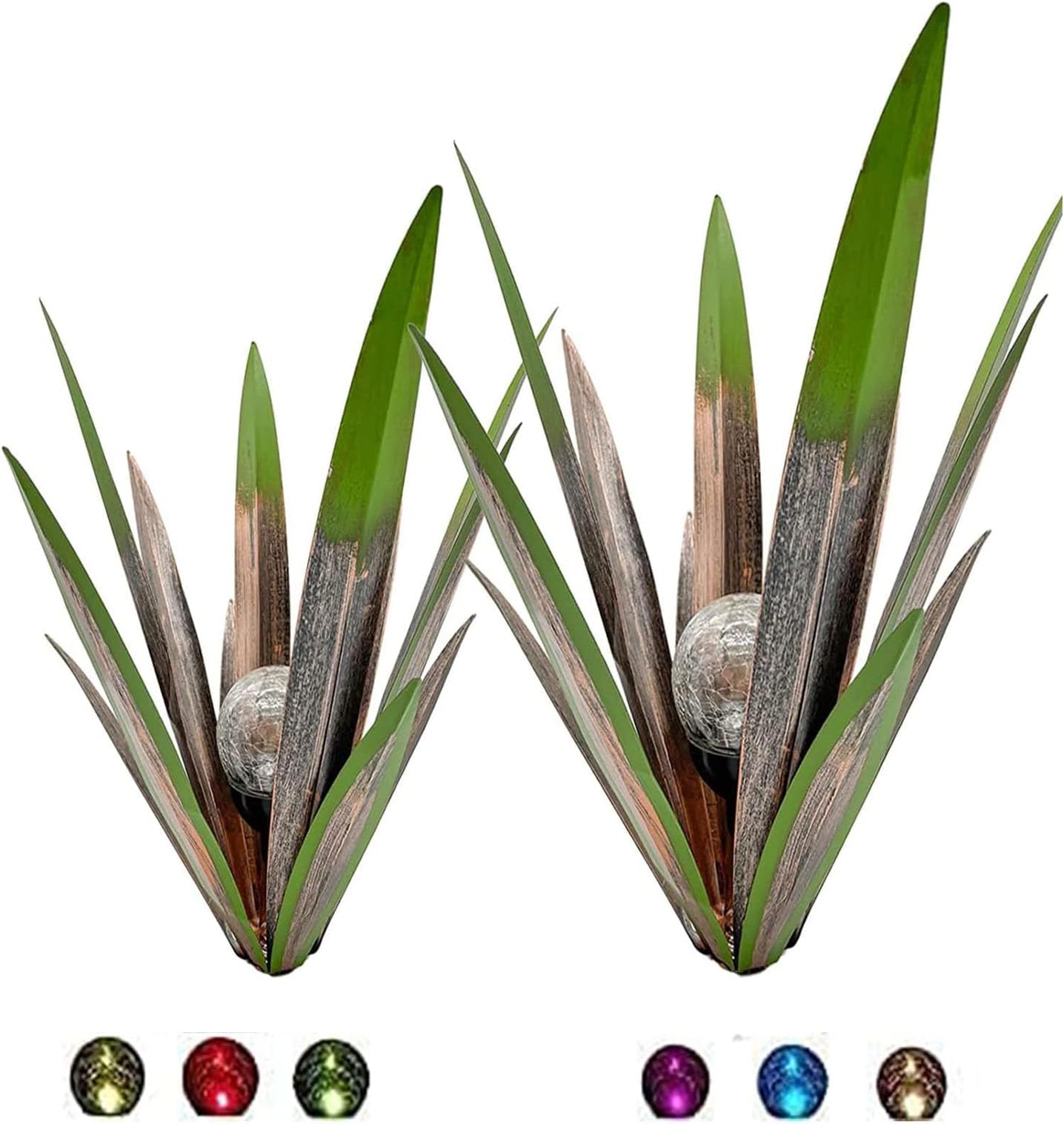 Jesokiibo 4pcs Tequila Rustic Sculpture Metal Agave Plant