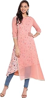 Janasya Indian Tunic Tops Crepe Kurti for Women
