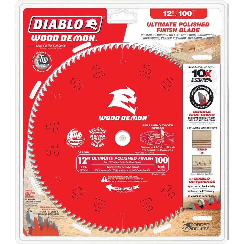 Diablo D12100X 12 100 TPI Fine Finish Circular Saw Blade