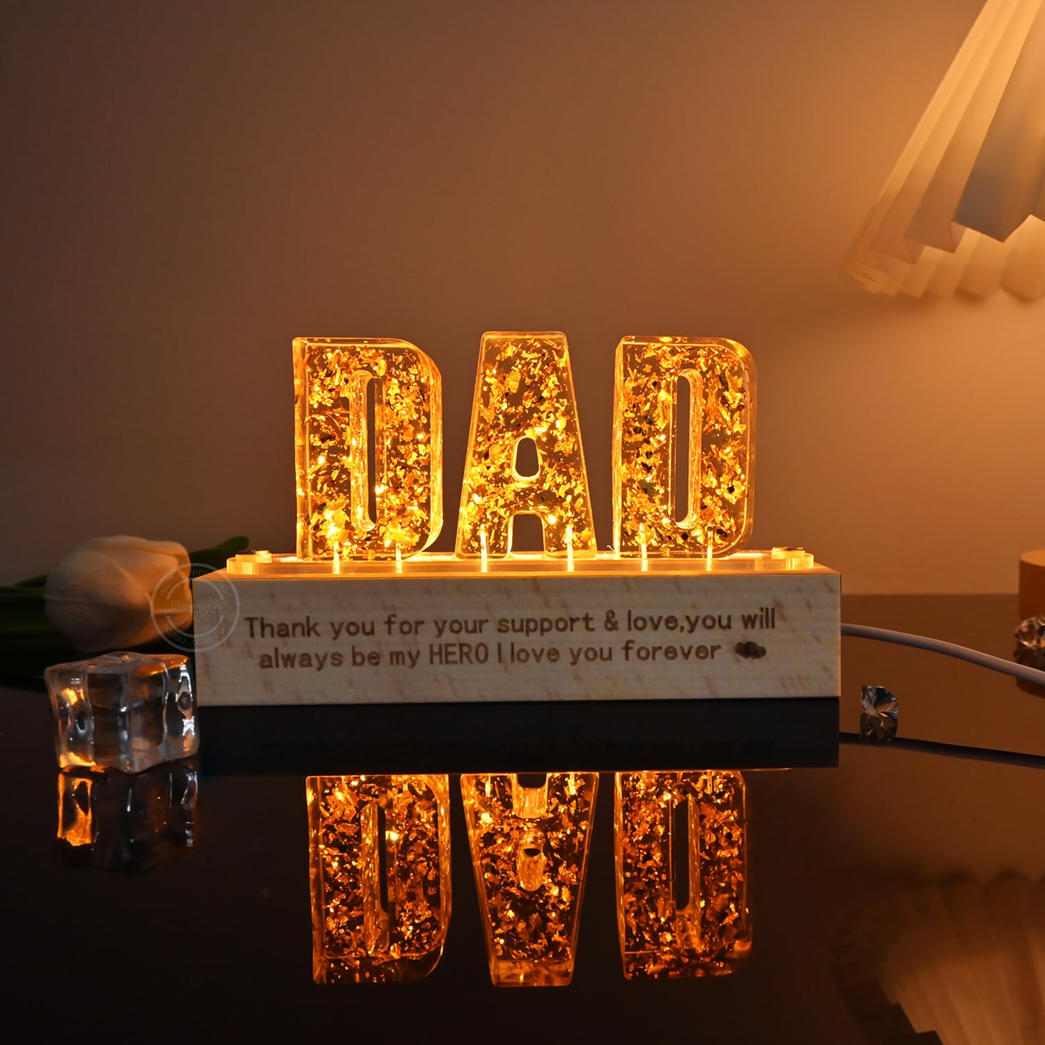 Britrio Gift for Dad Led Night Light for Father’s Day from Son Daughter Letter Light Best Dad Ever Husband Grandpa Step Father Birthday Gift Home