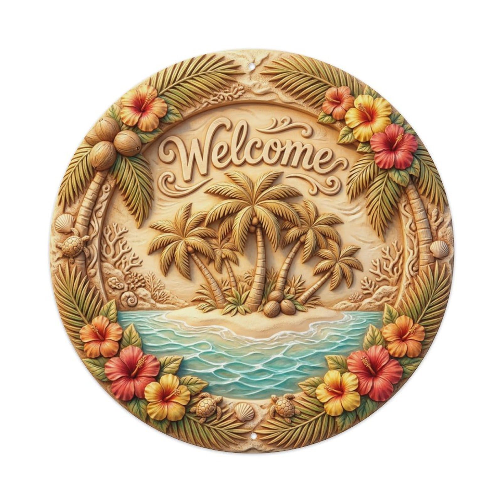Tgrcjimh Style Metal Tin Sign Tropical Paradise Welcome Beach Bliss