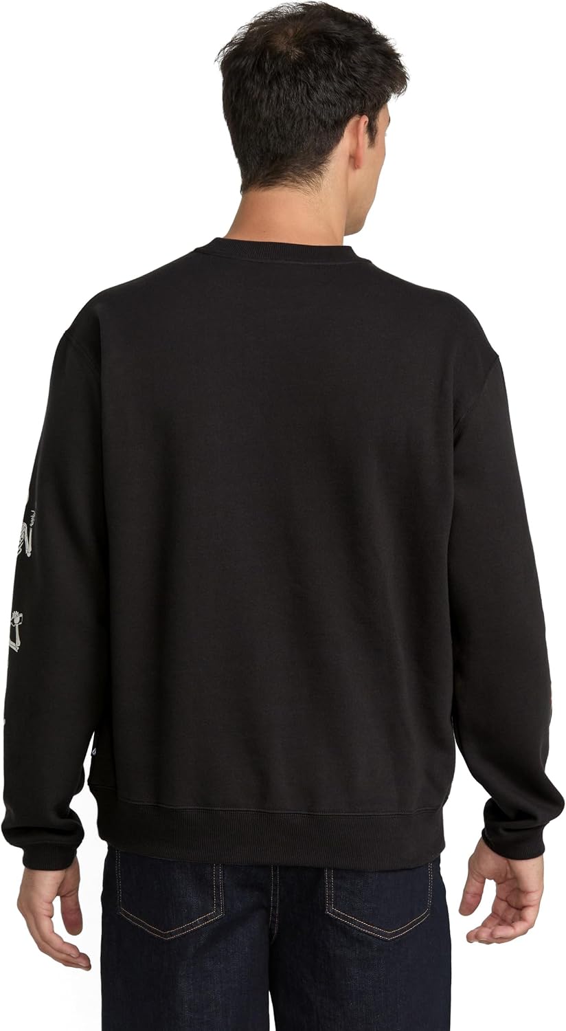 Volcom Men's Roundabout Crew Fleece Sweatshirt – Soft Midweight Pullover Ribbed Cuffs