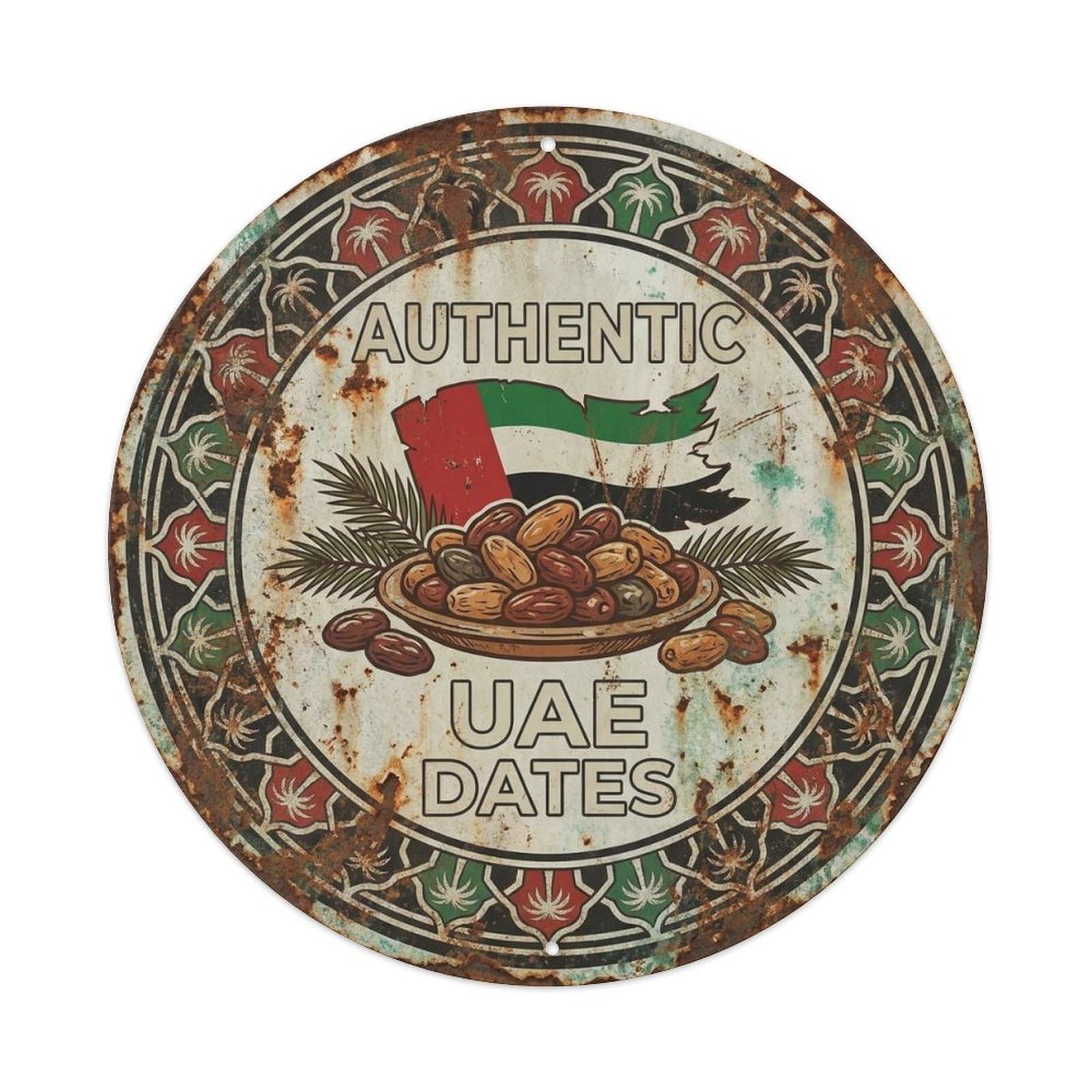 UAE Travel Dates Emirati Fruit Dessert Cuisine Metal Tin Sign