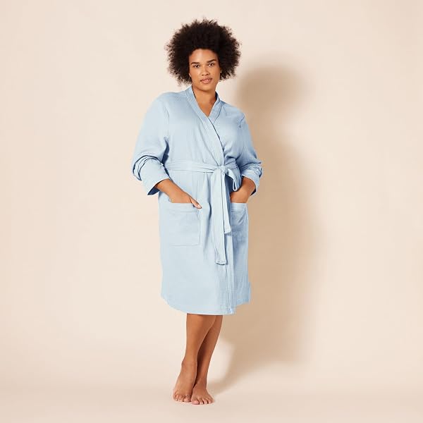 Amazon Essentials Women's Lightweight Waffle Mid-Length Dressing Gown (Available in Plus Size) - 5