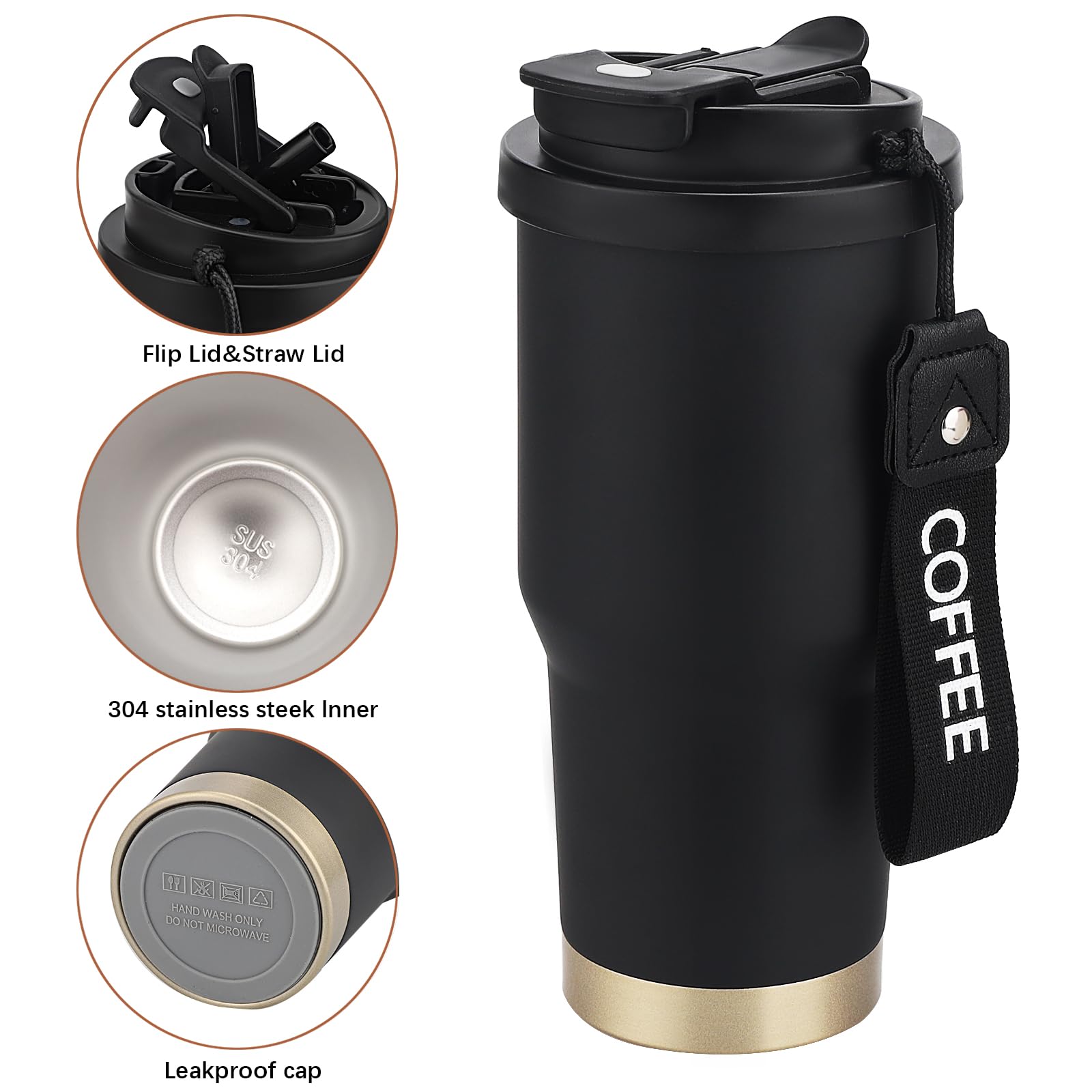 Tazza termica a doppia parete in acciaio inox - set di 2