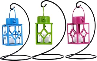 Cabilock Delicado 3 peças de suporte para velas de mesa em ferro oco com decoração elegante suporte para velas