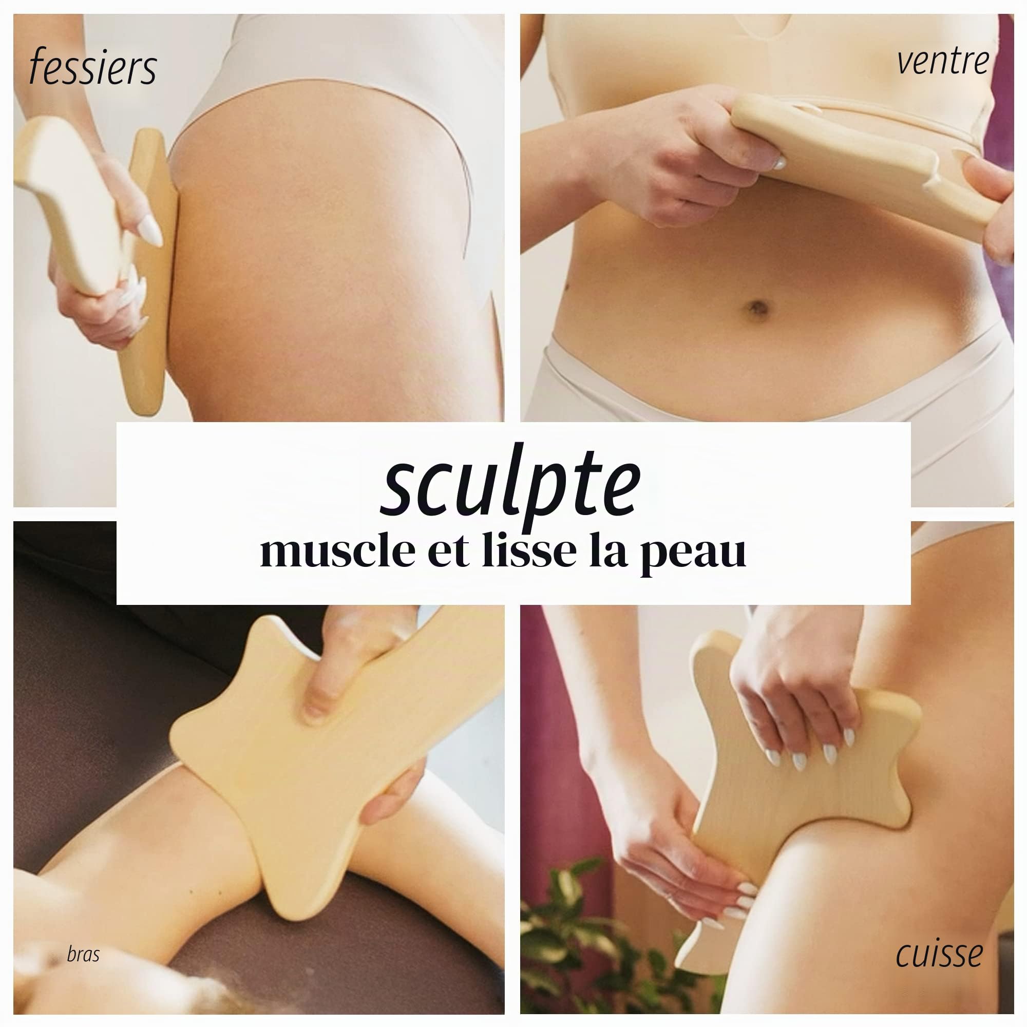 Tuuli Accessories Anti Cellulite Masseur Massage Appareil Maderothérapie Bois 33 x 16 cm