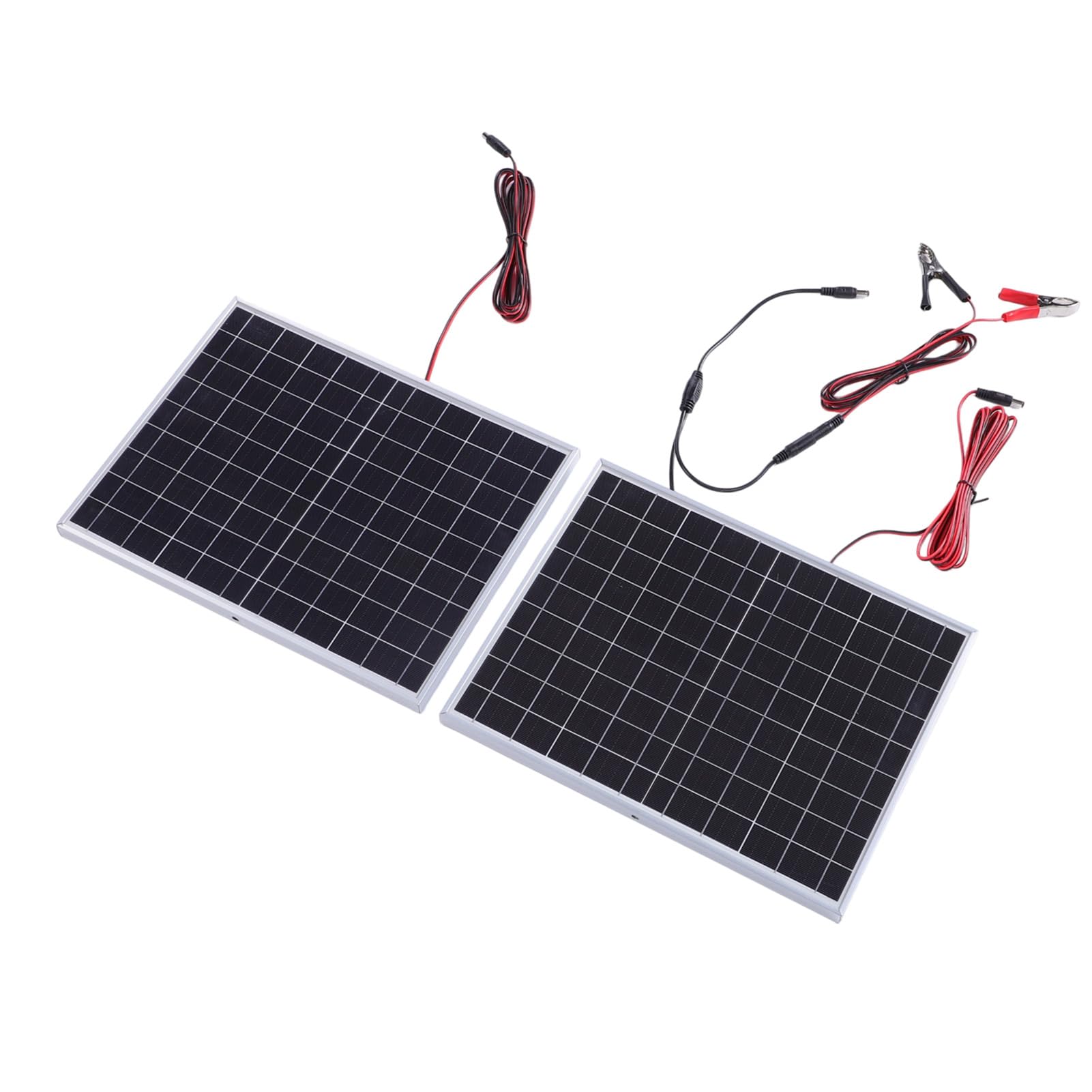 Rengue Kit Pannello Solare, Caricabatterie in Silicio Monocristallino con Regolatore di Carica Intelligente 30W, Doppia USB Tipo C DC5521, Telaio in Lega di Alluminio per Campeggio Balcone Backup