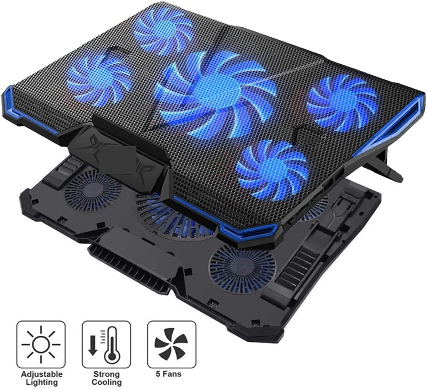 Base di raffreddamento da Gaming USB Laptop Cooling Pad Fan Gaming Light Notebook Cooler Per Angolo Regolabile per PC Notebook