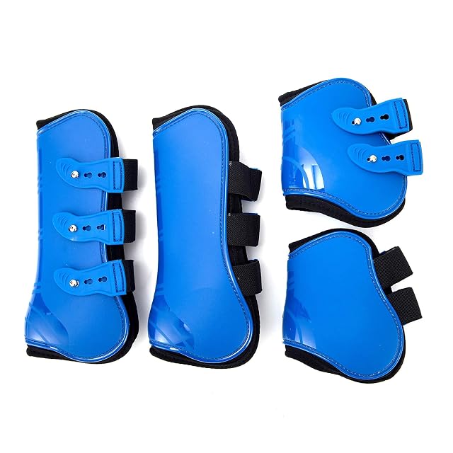 Merauno® Juego de 4 Polainas para Caballos, Protectores para tendones, protección contra Saltos del Caballo