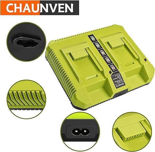 Miniatura 5 de Cargador de 40 V para Ryobi, OP401 Batería de iones de litio de 40 voltios Cargador dual para batería OP4015 OP4026 OP4030 OP4040 OP4050 OP4060