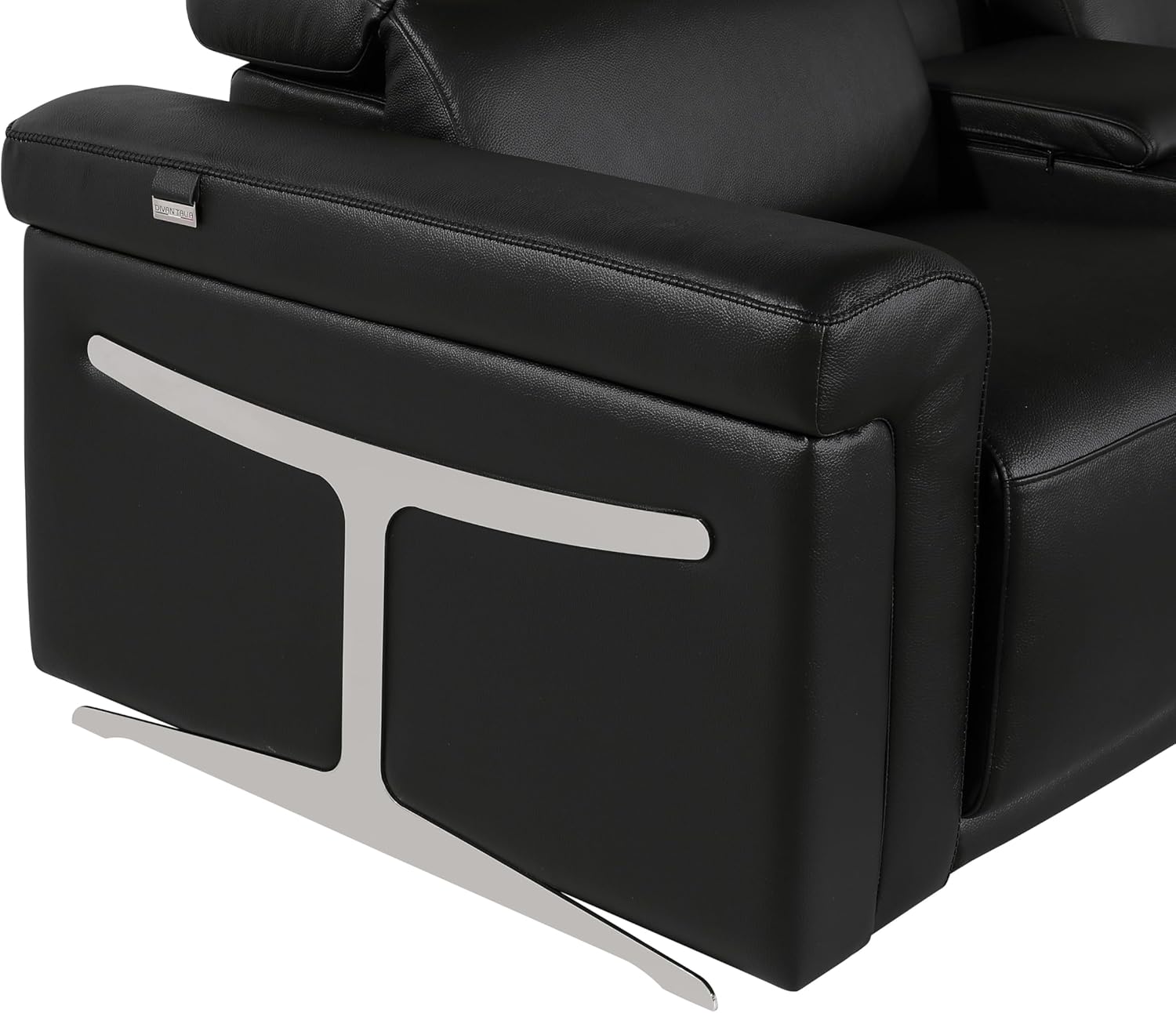 BlackJack Furniture Riccardo Top Grain Italian Leather Power Recliner 3 Piece Sofa - 100" Luxury Theater Seating Modern Couch for Living Room Apartment Home with Power Headrest & USB Port, Black