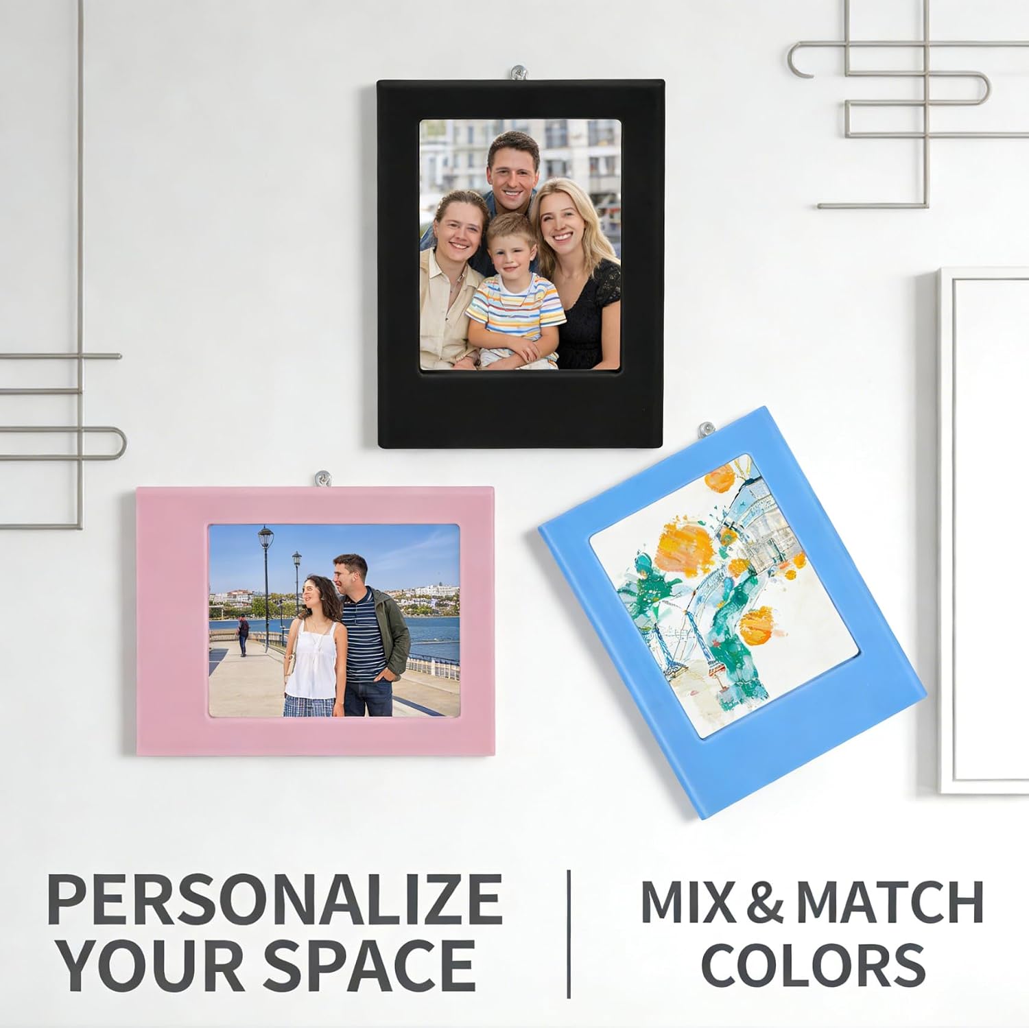 12-Pack Mini Magnetic Picture Frames, Fits 3.3x2.1 Inches Photos for Refrigerator, School & Office (2.5x3.5 Inches Frame Size)